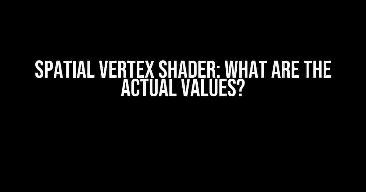 Spatial Vertex Shader: What are the Actual Values?