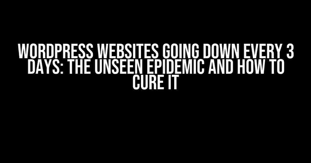 WordPress Websites Going Down Every 3 Days: The Unseen Epidemic and How to Cure It